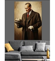 Mustafa Kemal Atatürk Dekoratif Kanvas - Mdf Ahşap Tablo