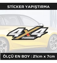 4X4 turbo arazi aracı etiket sticker - 1 adet çıkartma araba motosiklet kask atv tablet pc buzdolabı otomobil bilgisayar uyumlu