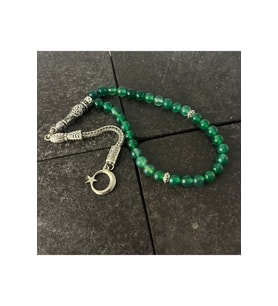 SERTİFİKALI Yeşil Akik 6mm 33lük Doğal Taş Tesbih