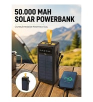 Mey İthalat® Güneş Enerjili Powerbank Dijital Göstergeli Taşınabilir Güç Kaynağı Yeni Nesil