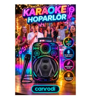 8 İnç RGB Işıklı Bluetooth Karaoke Hoparlör Mikrofonlu Taşınabilir Ses Sistemi