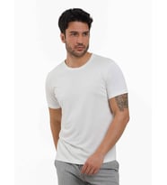 Beyaz Erkek Slim Fit Düz O Yaka T-shirt