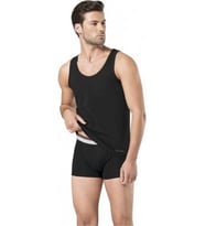 Erkek Stretch Atlet Boxer Takım Siyah 3lü