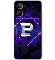 Realme 10 4G Kılıf HD Desen Baskılı Kılıf - Dark Neon Yaprak B Harfi