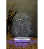 3D LED Lamba, 16 Renkli Anime Gece Lambası, Dekoratif ve Şık Tasarım (Krem)
