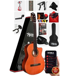 Midex CG-390M-XBAG Klasik Gitar 4/4 Sap Ayarlı Kesik Kasa (Çanta Askı Capo Pena)