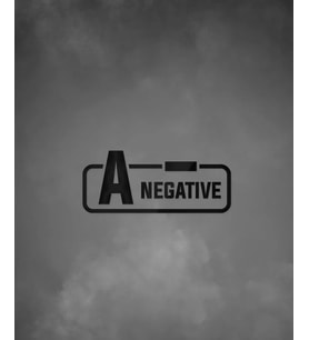 A - Negatif Kan Grubu Araba Motorsiklet Etiket Sticker 14CM Siyah Renk