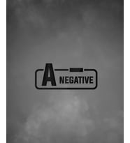 A - Negatif Kan Grubu Araba Motorsiklet Etiket Sticker 14CM Siyah Renk