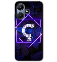 İnfinix Hot 30i Kılıf HD Desen Baskılı Kılıf - Dark Neon Yaprak Ç Harfi