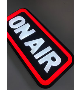 Leon Işık 'ON AIR' Işıklı Özel Tabela-Led ile Neon Görünümlü Tabela-KIRMIZI ÇUBUK  (25X12CM)