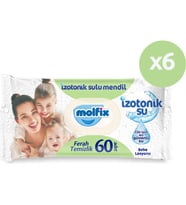 Molfix İzotonik Sulu Islak Mendil Ferah Temizlik 60'lı 6*60 360 Yaprak