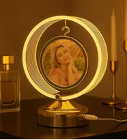 BK Gift Kişiye Özel Fotoğraflı Ledli Anı Çemberi Fotoğraflı Abajur, Ev Hediyesi, Ofis Hediyesi, Sevgiliye Hediye