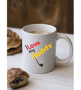 Love Daddy Baskılı Babalar Günü Kupa (Beyaz)