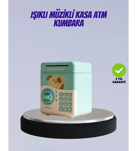 Su Yeşili Işıklı Sesli Elektronik Şifreli Çocuk Kumbarası