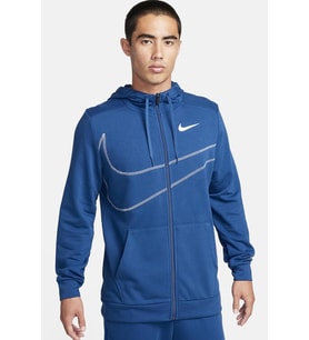 Nike Dri-Fit Fleece Hoodie Full Zip Energy Erkek Mavi Spor Sweatshrit