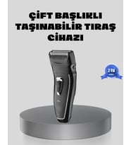 Lexroo Erkek Tıraş Makinesi Kablosuz Kuru Tıraş Folyo Başlıklı Yıkanabilir Gövde Çift Başlık