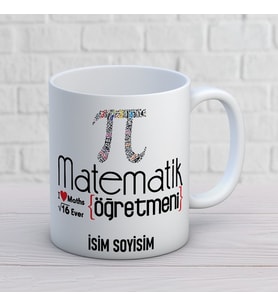 Kişiye Özel Matematik Öğretmeni Baskılı Kupa, Pi Sayısı Formül Temalı İsimli Öğretmenler Günü Hediyesi