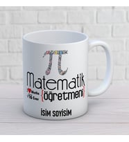 Kişiye Özel Matematik Öğretmeni Baskılı Kupa, Pi Sayısı Formül Temalı İsimli Öğretmenler Günü Hediyesi