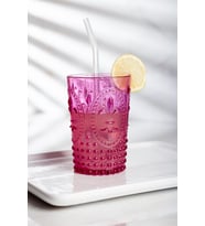 Akrilik Pembe Tekli Kısa Bardak & Su Meşrubat Kahve Yanı Bardağı 400 ml ( Cam Değildir )