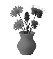 Dekoratif Vazo - 3D Baskı Modern Tasarım Minimalist Çiçeklik (Tatlı Gri)