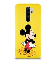 Xiaomi Redmi Note 8 Pro Soft Premier Kapak Mickey Mouse-D Tasarımlı Silikon Kılıf - Sarı (Şeffaf)
