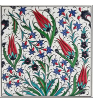 Armada Çini 20x20 Cm ED 326 Kütahya Desenli İznik Lalezar Eldekoru Çini karo