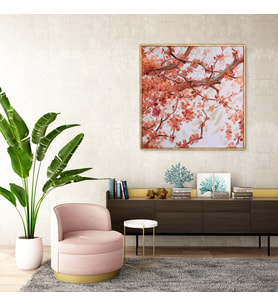 Spring Leaves - Yağlı Boya Dokulu Tablo