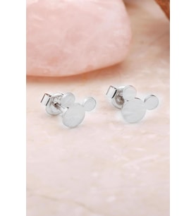 Mickey Rodyumlu Mini Gümüş Küpe 5403
