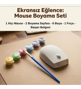 Mouse Boyama Seti Çocuk Alçı Boyama Seti Eğitici Çocuk Aktivite Seti Hobi ve Sanat Etkinliği