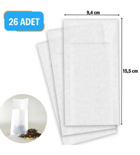 26 Adet Pratik Kullan At Çay,Bitki Çayı,Filtre Kahve Demleme Poşeti Süzgeci (5690)