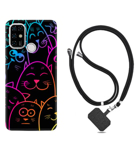 Casper E30 F20 X20 Kılıf Boyun Askılı Silikon Neon Cats 1790