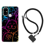 Casper E30 F20 X20 Kılıf Boyun Askılı Silikon Neon Cats 1790