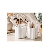 Çizgili Çok Amaçlı Organizer 2'li Set – Makyaj Fırçalık ve Kalemlik