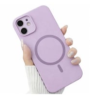 Coverzone iPhone 11 ile Uyumlu Kadife ?� Y�zeyli Premium Silikon K?l?f MagSafe ile Uyumlu Kablosuz ?arj Destekli Darbe Emici Yumu?ak Dokulu Koruma Tasar?ml? Telefon K?l?f? Lila