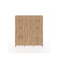 Arges Gardrop 11 Raflı 4 Çekmeceli 2 Askılı 220x30x243 Çam-Çam