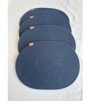 Jüt Amerikan Servis Sofra Altlığı, Masa Dekoru Supla Oval 30x40 6lı (İndigo)