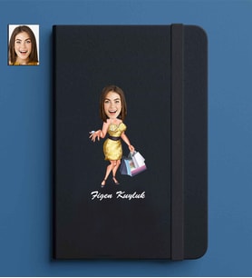 Kişiye Özel Kadın Model 13x21 Siyah Defter-22