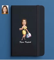 Kişiye Özel Kadın Model 13x21 Siyah Defter-22
