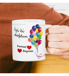 isimli doğum günü kupa bardak
