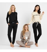Kadın Pamuklu 3 Adet 2'li Pijama Takımı BB2218