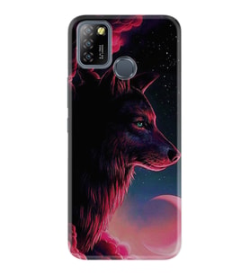 INFINIX Smart 4 5 6 Zero 8 S5 Pro Kılıf Desemli Silikon Wolf and Moon 1380