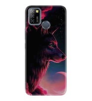 INFINIX Smart 4 5 6 Zero 8 S5 Pro Kılıf Desemli Silikon Wolf and Moon 1380