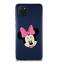 Samsung Galaxy Note 10 Lite Soft Premier Kapak Minnie Mouse-C Tasarımlı Silikon Kılıf - Lacivert (Şeffaf)