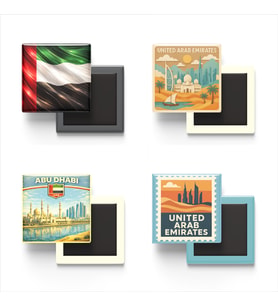 Buzdolap Magnetleri - Birleşik Arap Emirlikleri Abu Dabi - 4'lü Set Magneti