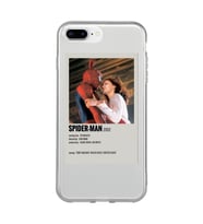 Iphone 7 Plus / 8 Plus Uyumlu Spider Man Minimalist Poster Desenli Şeffaf Telefon Kılıfı