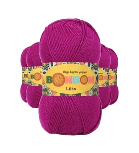 5 Adet Lüks Patik İpi Yünü Fuşya 98403 - bonbon mudanis