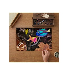 Renkli Balıklar- Okyanus Tasarımı 240 parça Ahşap Puzzle Ahşap Kutuda MP00606