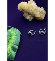 Göz Model Siyah Zirkon Taşlı Gümüş Küpe