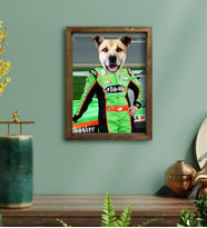 Evcil Dostlara Özel Nascar Pilot Tasarımlı Portre Doğal Masif Ahşap Çerçeveli Tablo 30x40cm-5