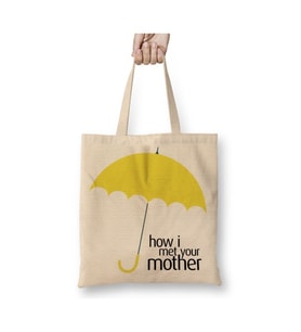 How I Met Your Mother 04 Beyaz Bez Çanta Uzun Saplı Alışveriş Çantası Plaj Çantası
